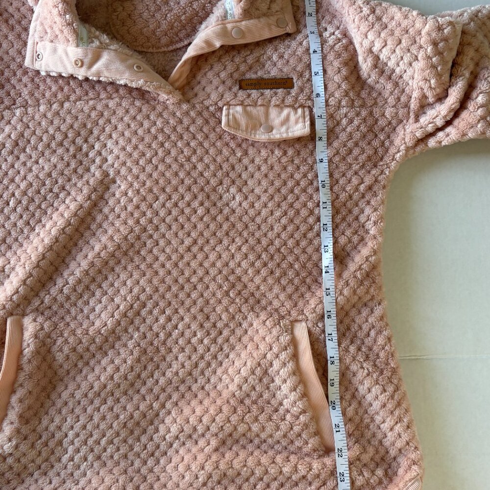 Simply Southern Women Large Pink Sherpa Pullover Fleece Snap Neck Cozy‎ Soft - Picture 7 of 8
